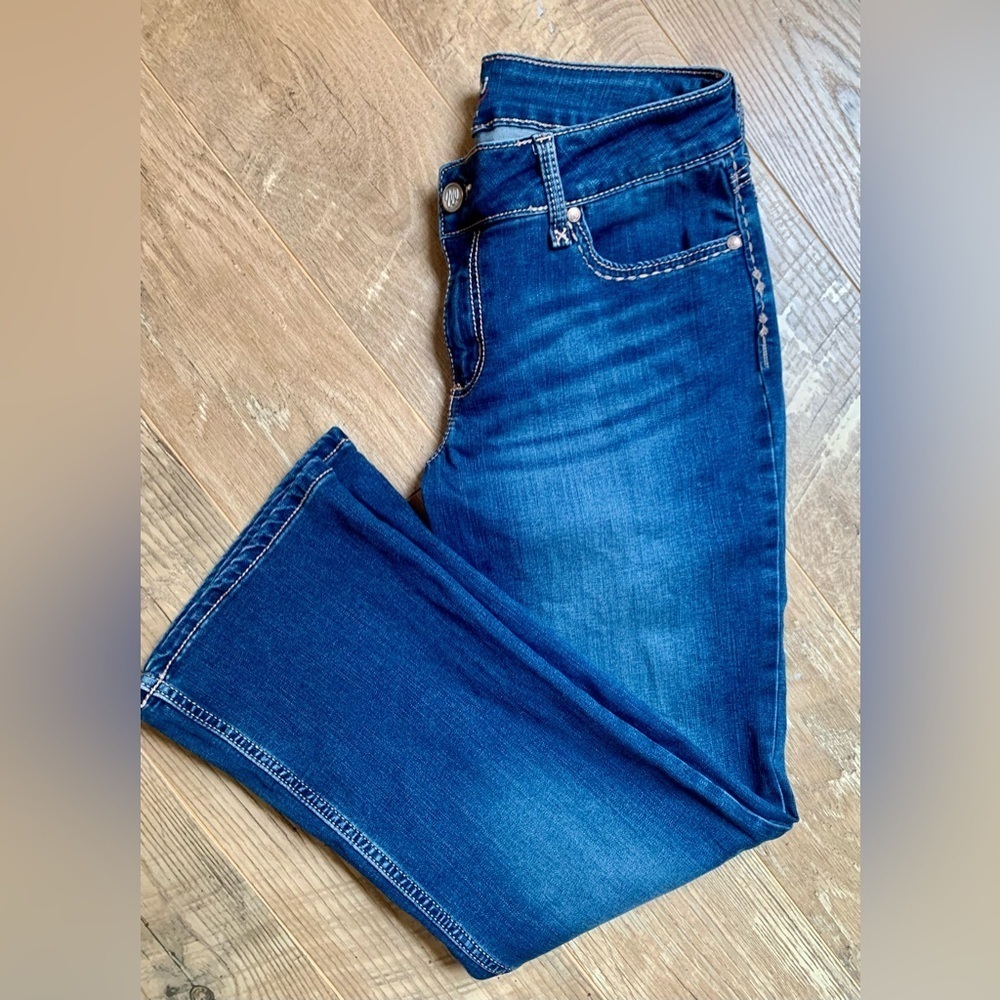 Wrangler Dark Blue Boot Cut Jeans - 9/10 X 30 - Picture 6 of 10
